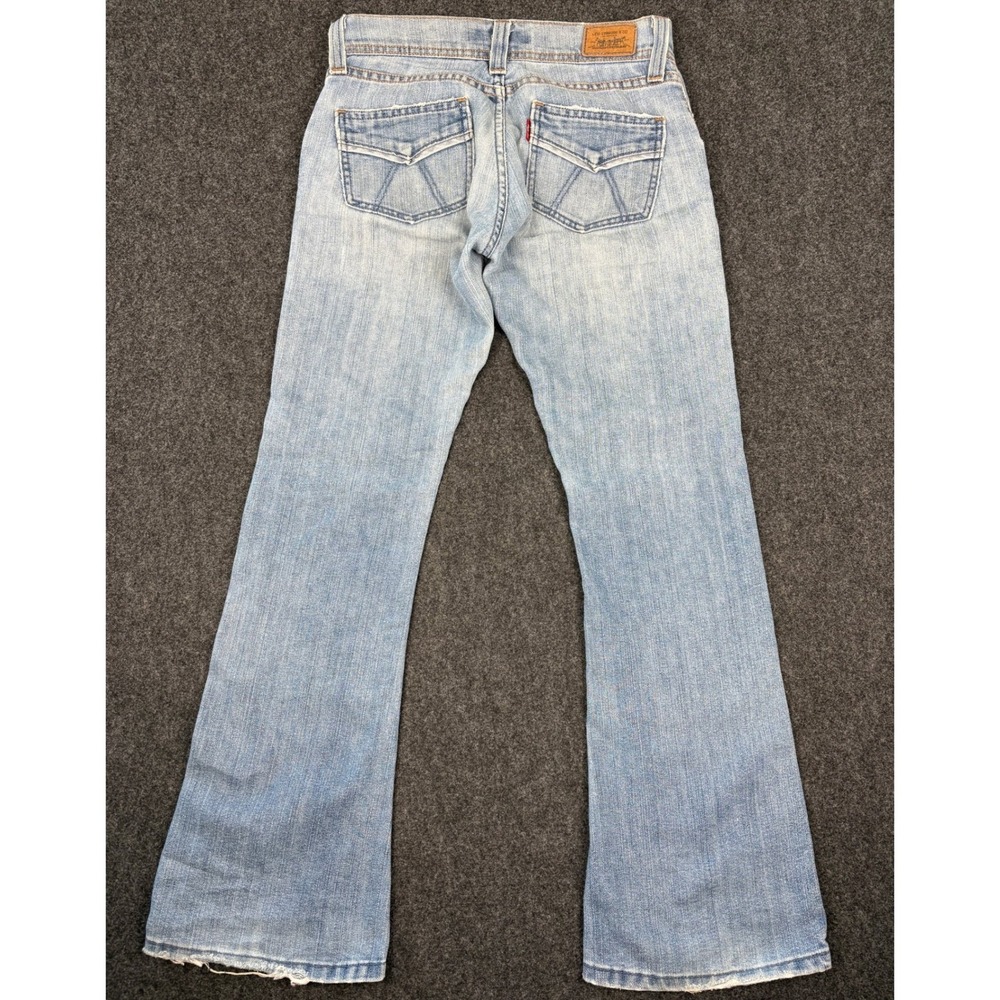Levi's Womens Low Rise Flare Jeans Light Wash Stretch Denim Size 7M Y2K - Picture 2 of 10